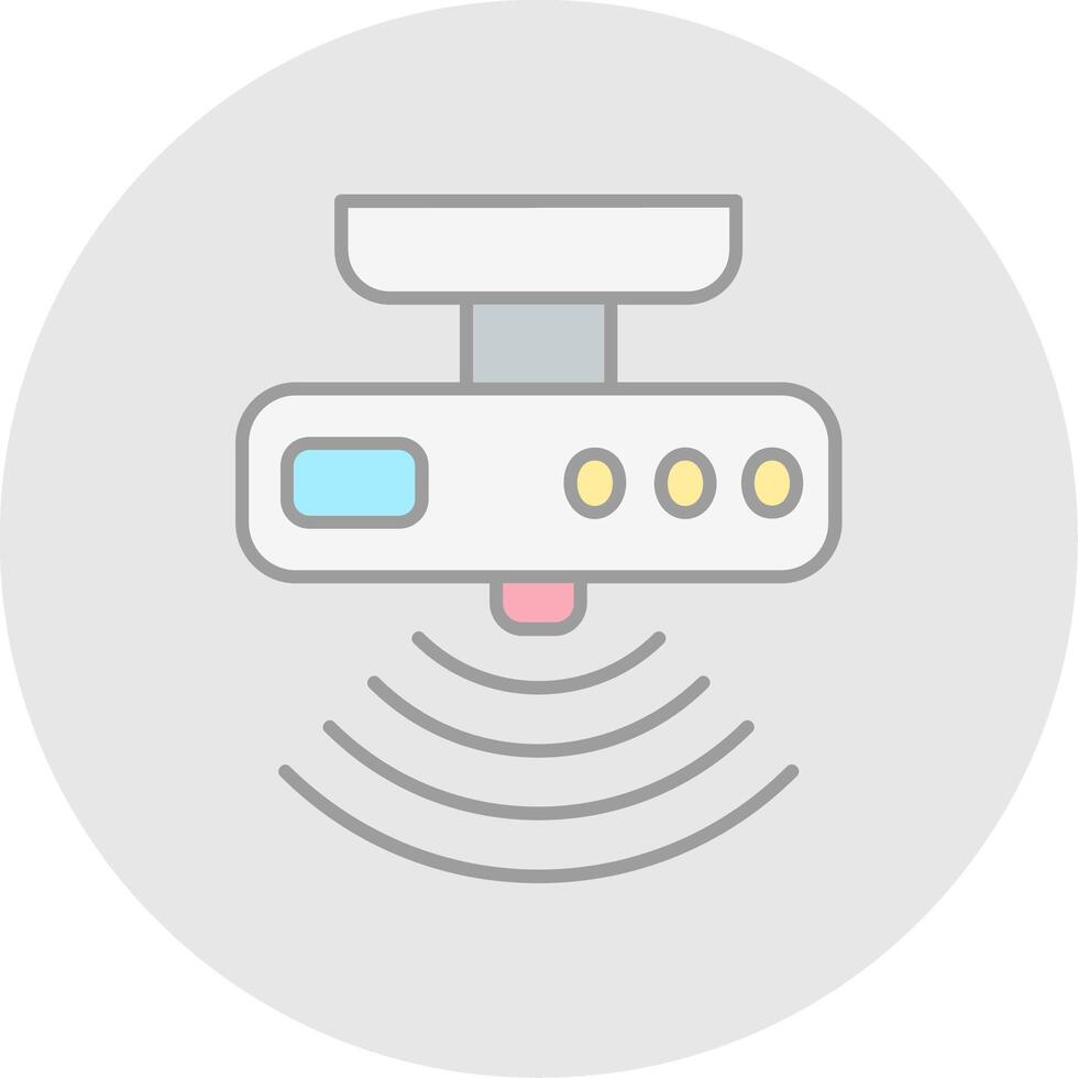 Motion sensor Line Filled Light Circle Icon vector