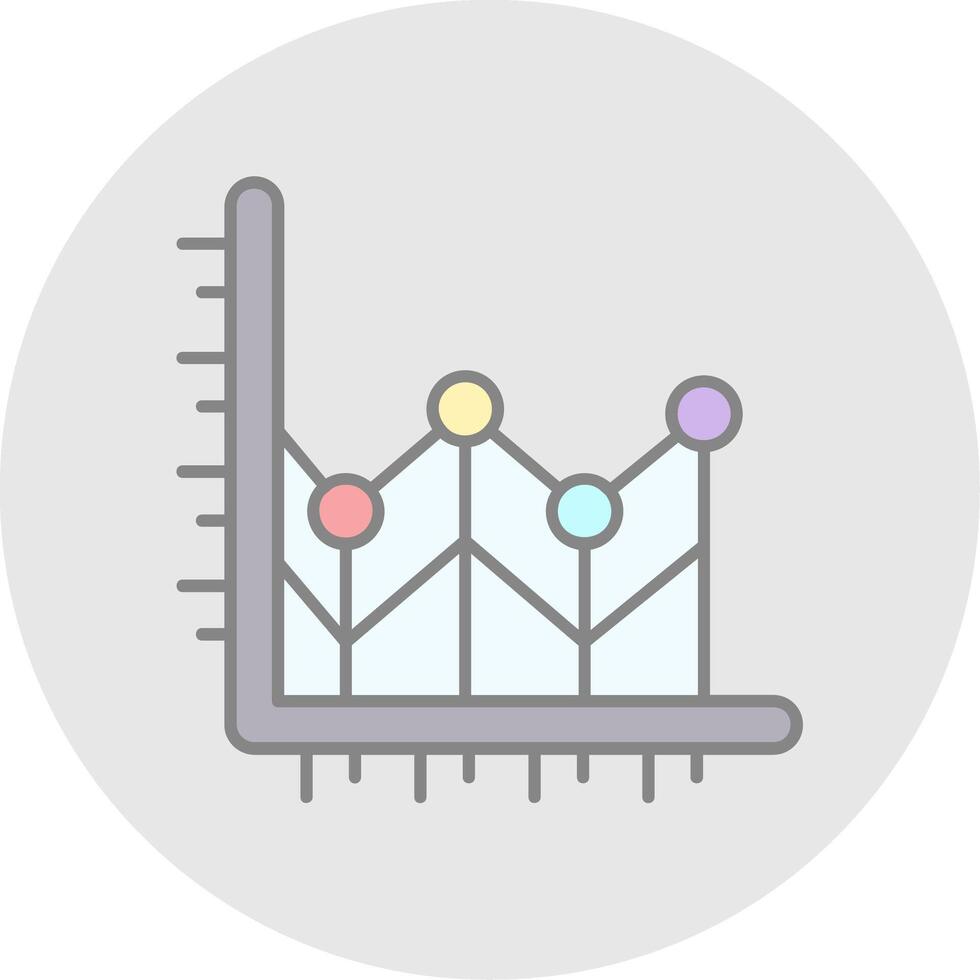 Line chart Line Filled Light Circle Icon vector