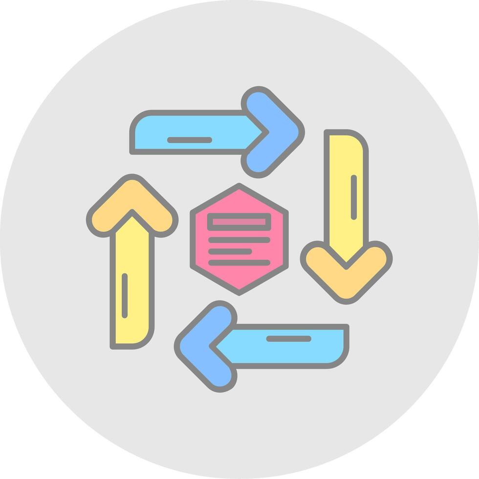 Infographic elements Line Filled Light Circle Icon vector
