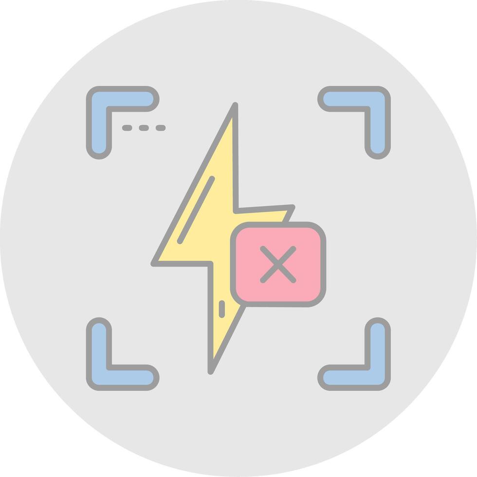Flash off Line Filled Light Circle Icon vector