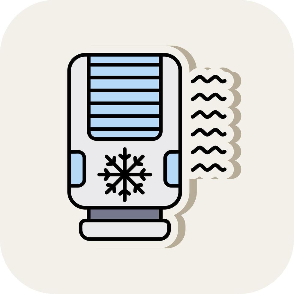 Air conditioner Line Filled White Shadow Icon vector