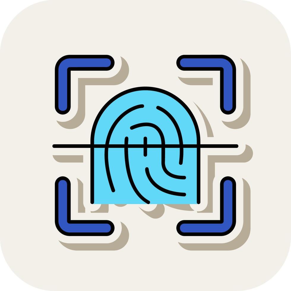 Finger print Line Filled White Shadow Icon vector