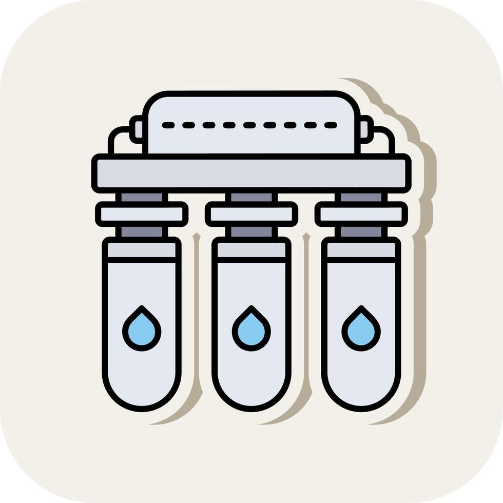 Water purifier Line Filled White Shadow Icon vector
