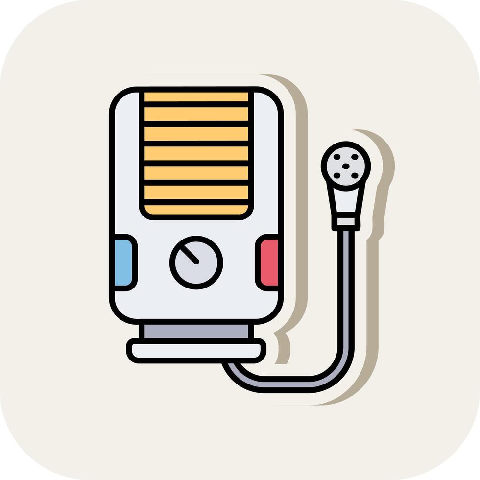 Water heater Line Filled White Shadow Icon vector