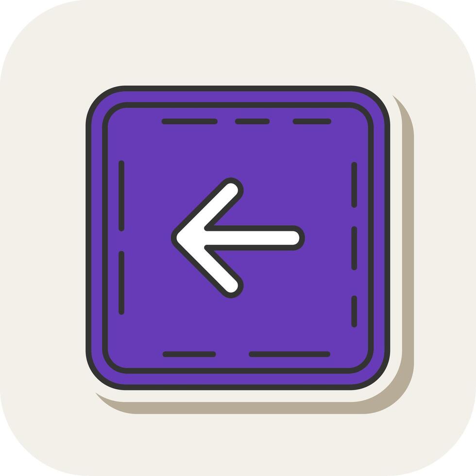 Left arrow Line Filled White Shadow Icon vector