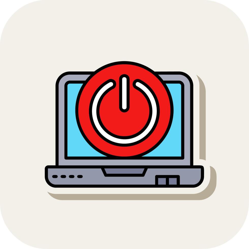 Power off Line Filled White Shadow Icon vector