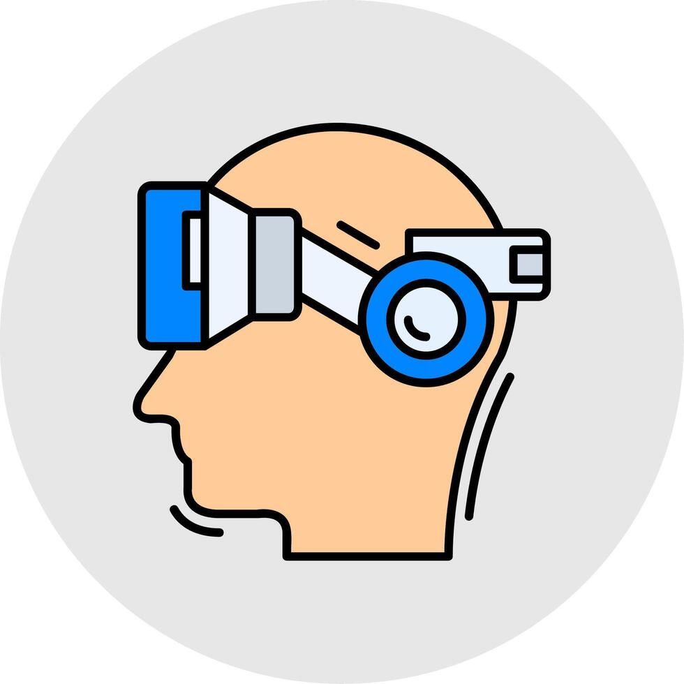 Vr glasses Line Filled Light Circle Icon vector