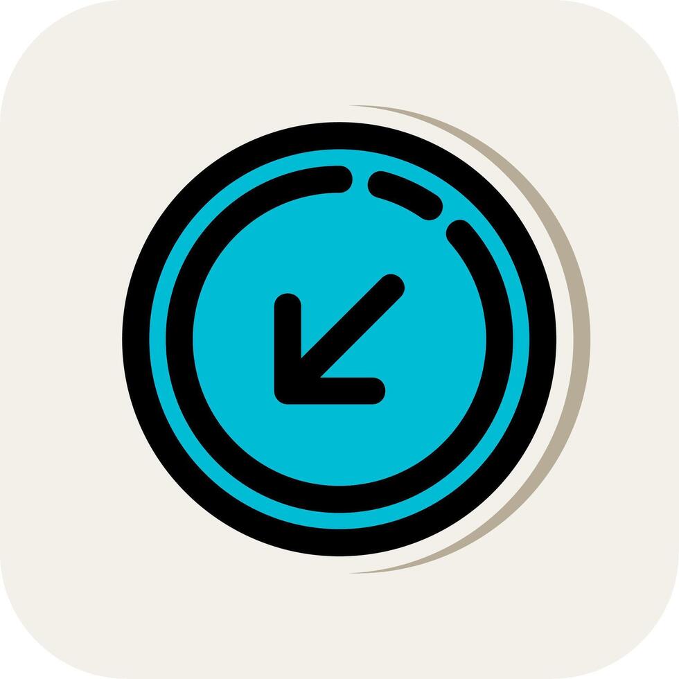 Down arrow Line Filled White Shadow Icon vector