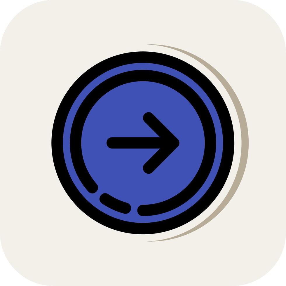 Right arrow Line Filled White Shadow Icon vector