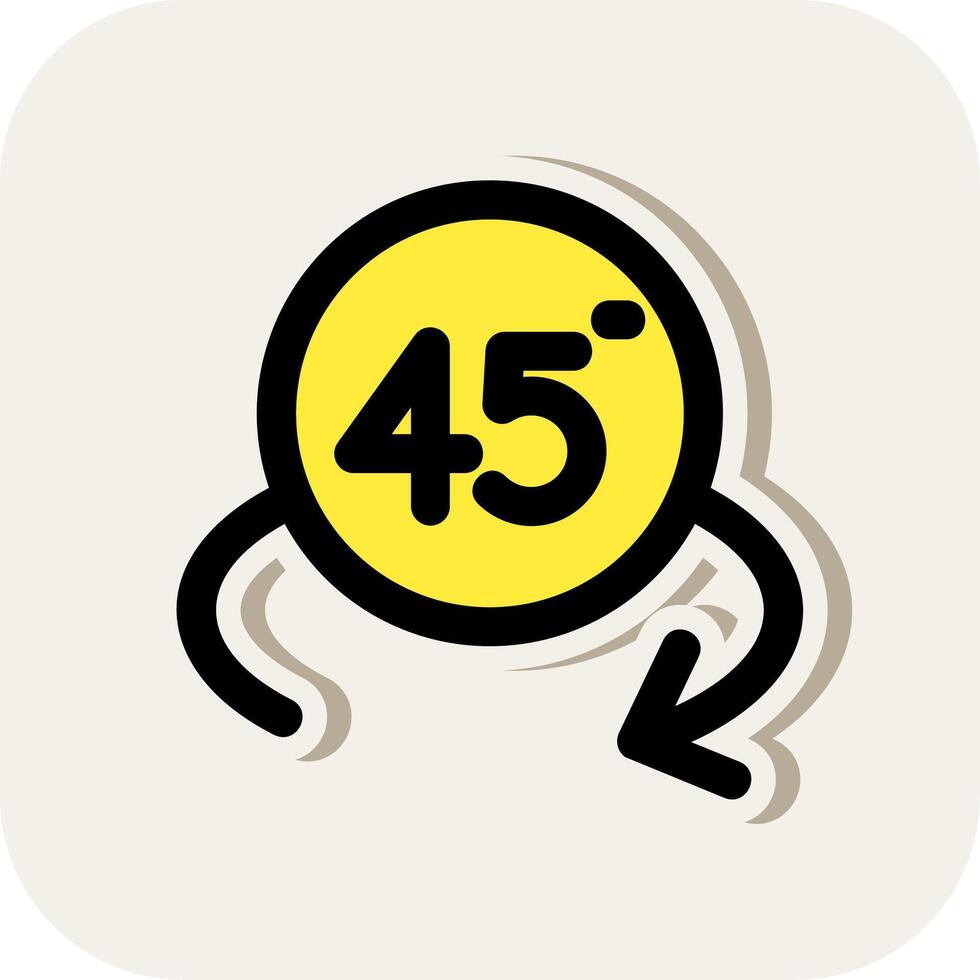 Rotate angle 45 Line Filled White Shadow Icon vector