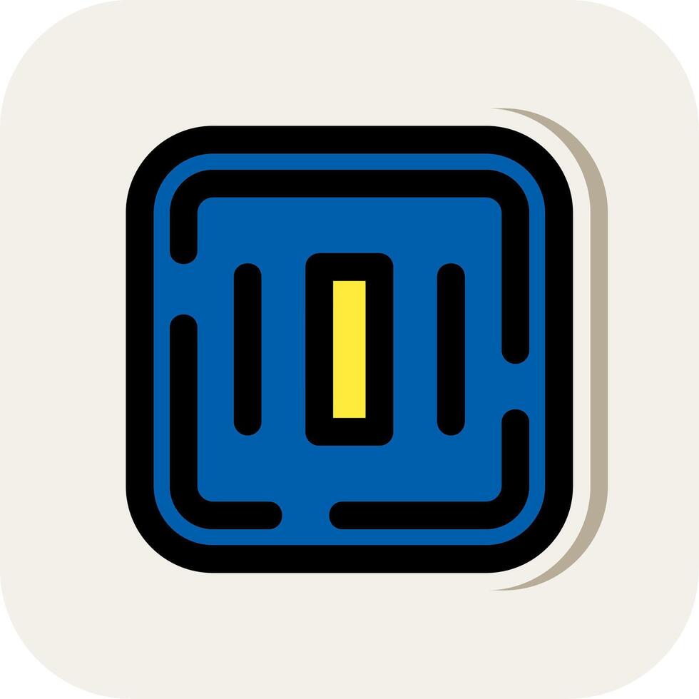 Center alignment Line Filled White Shadow Icon vector