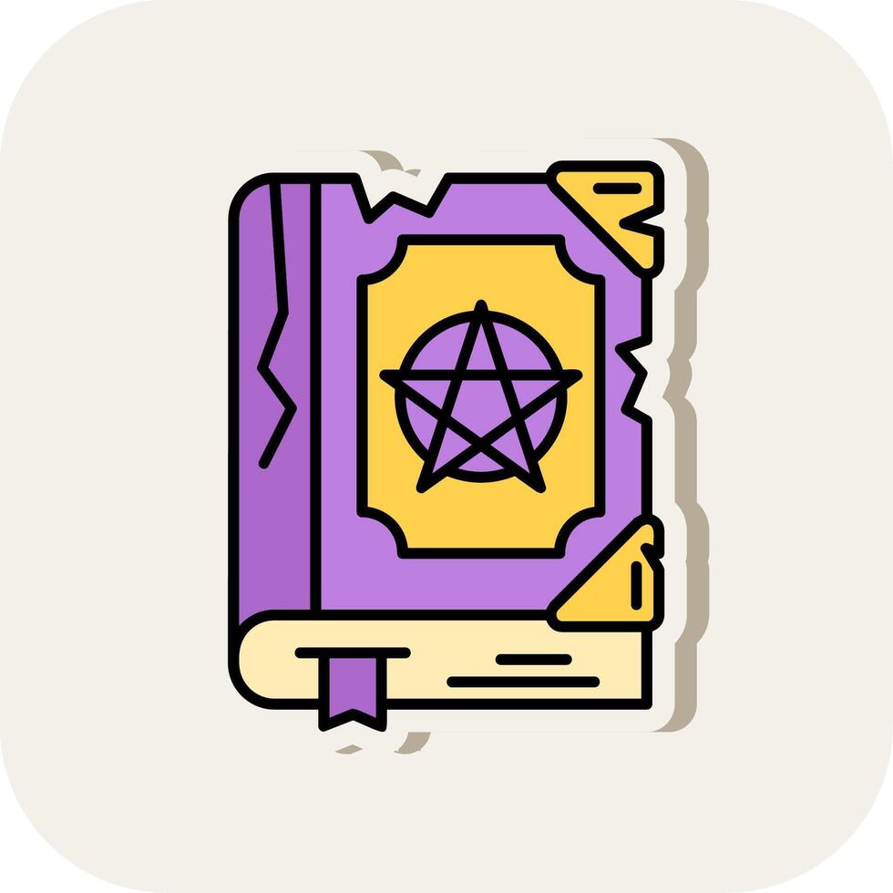 magia libro línea lleno blanco sombra icono vector