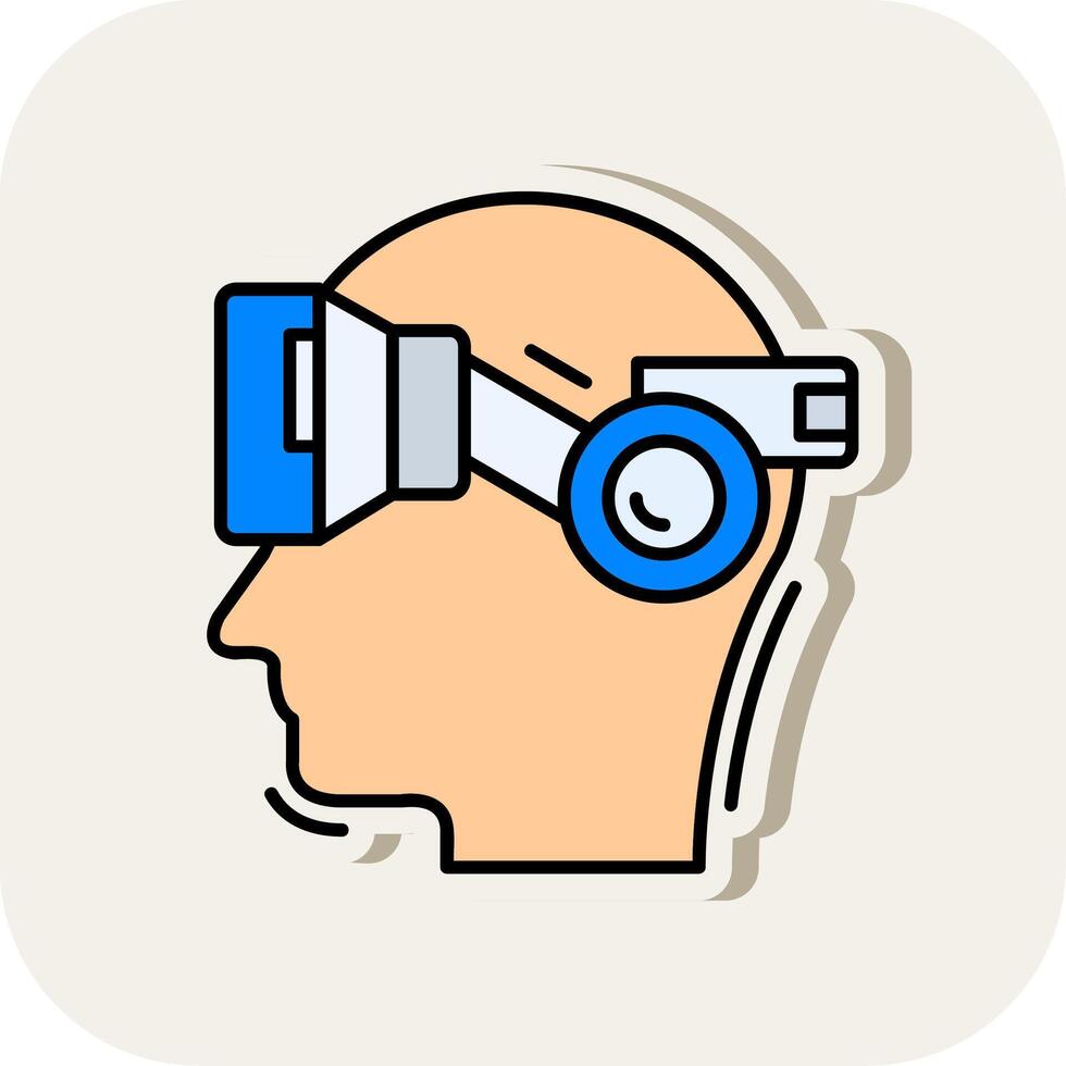 Vr glasses Line Filled White Shadow Icon vector