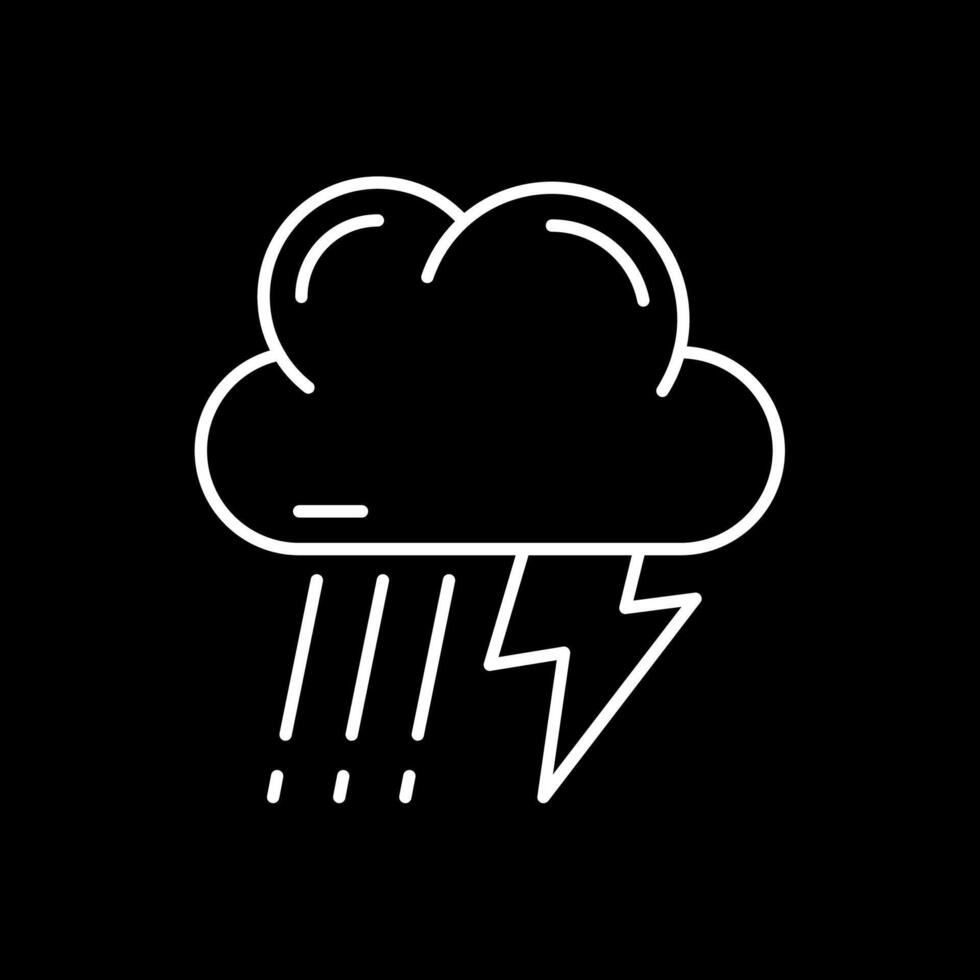 Thunder strom Line Inverted Icon vector