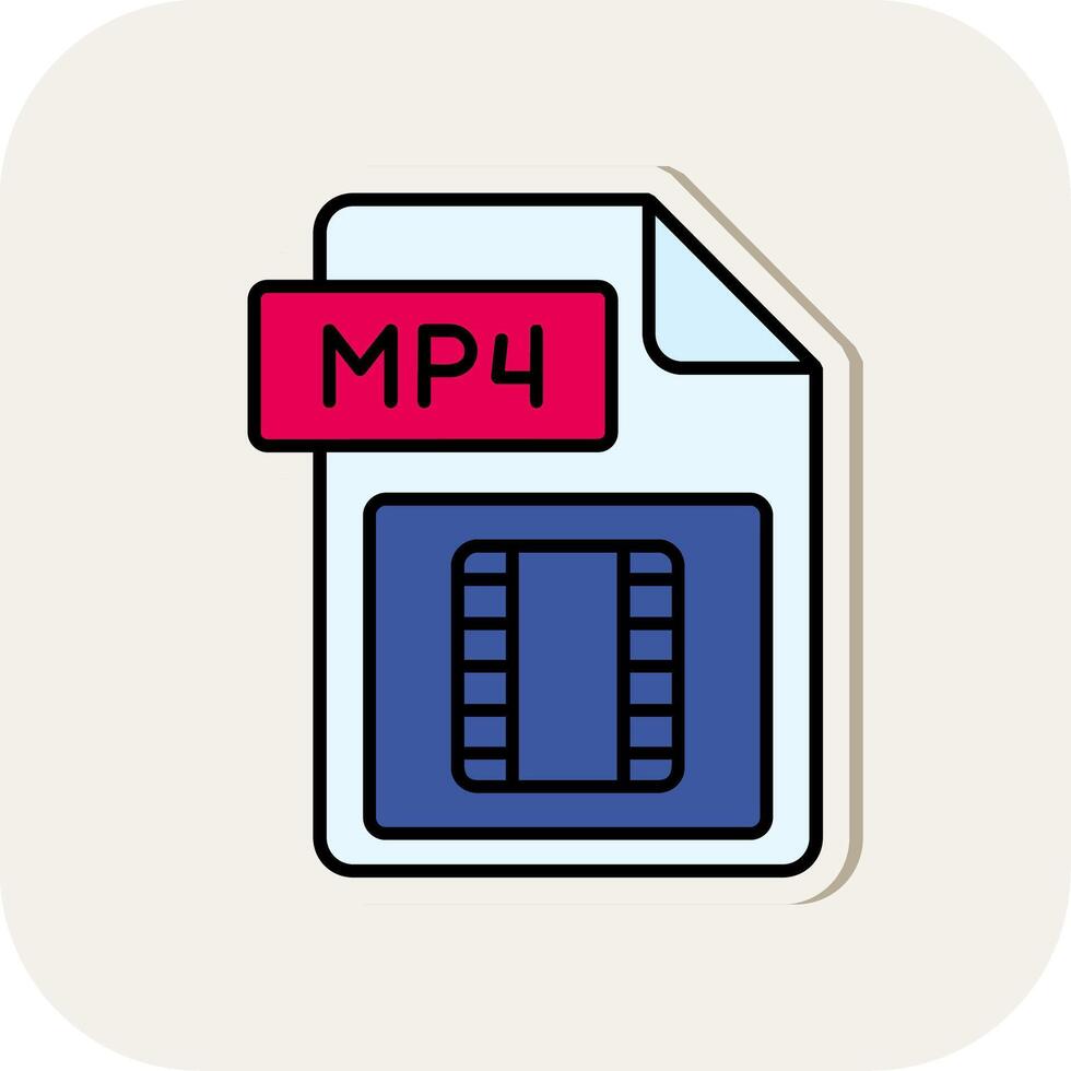 Video folder Line Filled White Shadow Icon vector