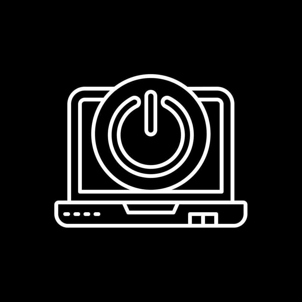 Power off Line Inverted Icon vector