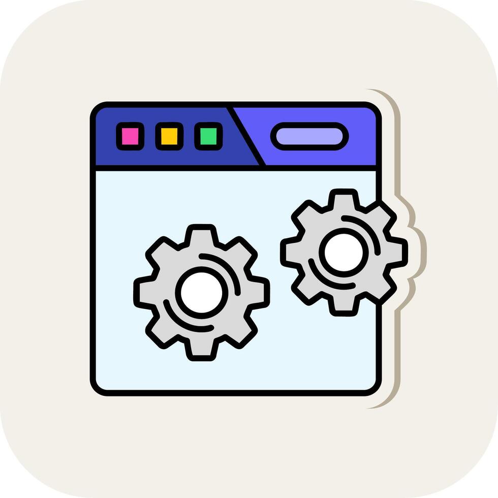 Web setting Line Filled White Shadow Icon vector