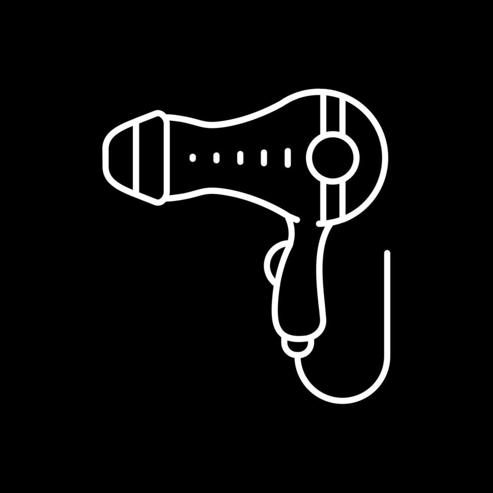 Hair dryer Line Inverted Icon vector