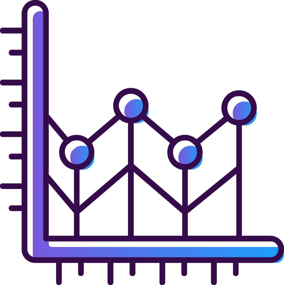 Line chart Gradient Filled Icon vector
