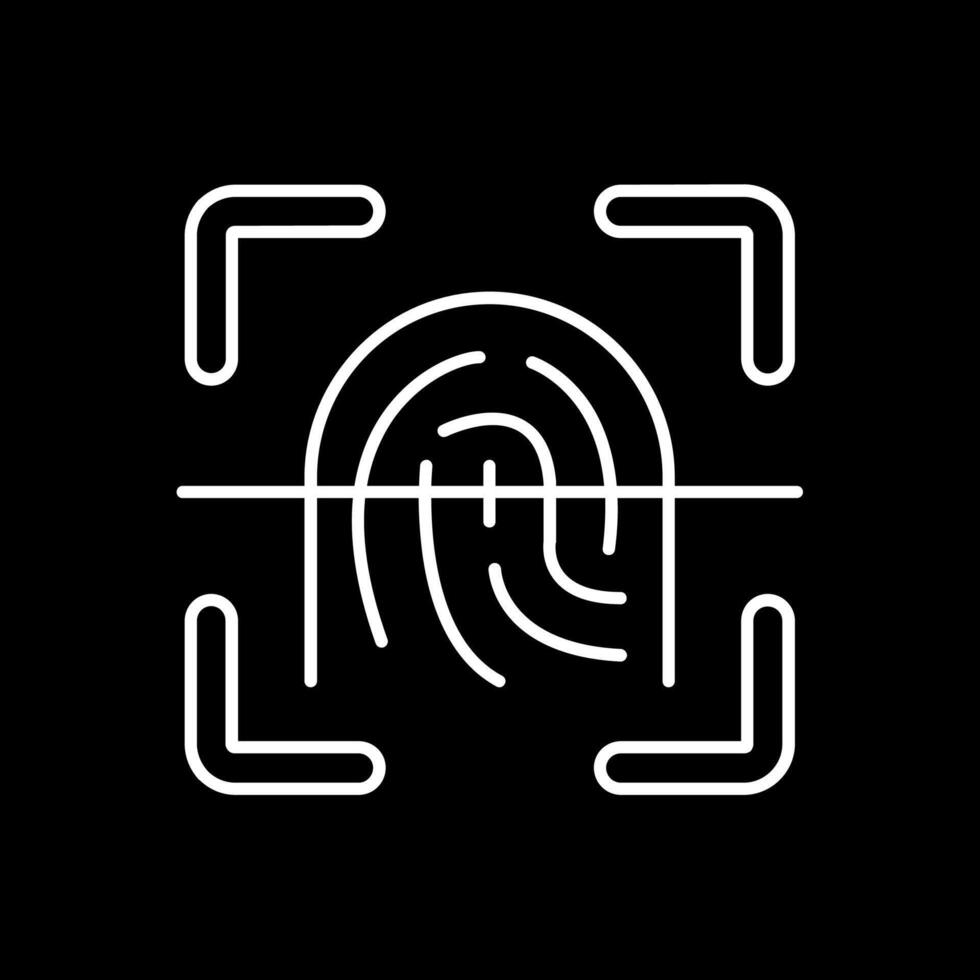 Finger print Line Inverted Icon vector