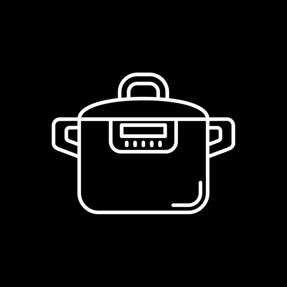 Pressure cooker Line Inverted Icon vector