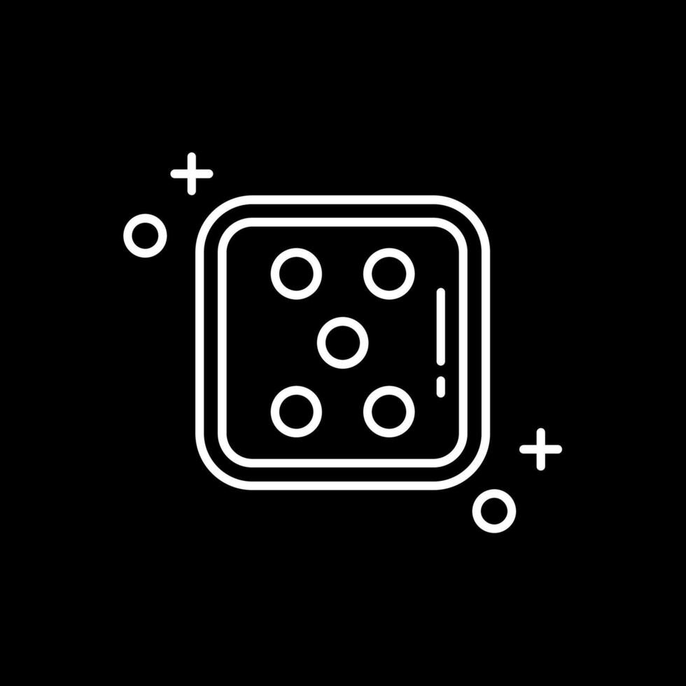 Dice five Line Inverted Icon vector