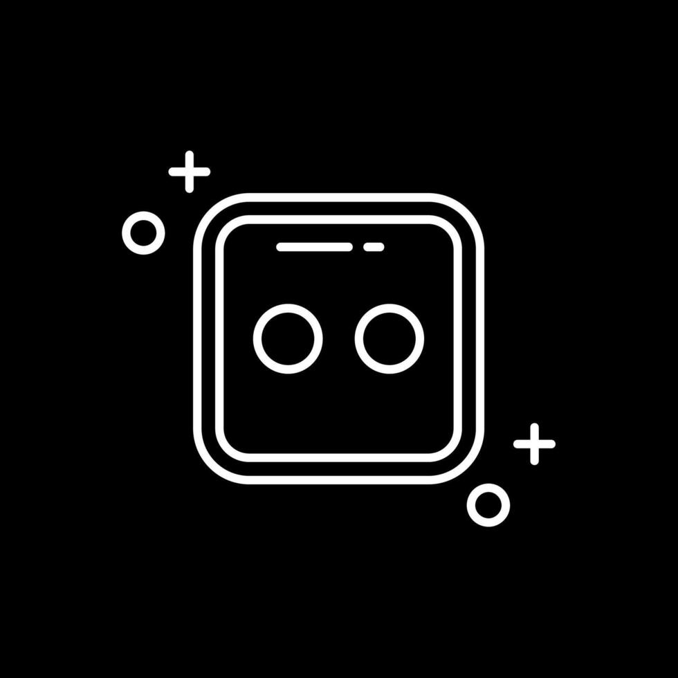 Dice two Line Inverted Icon vector