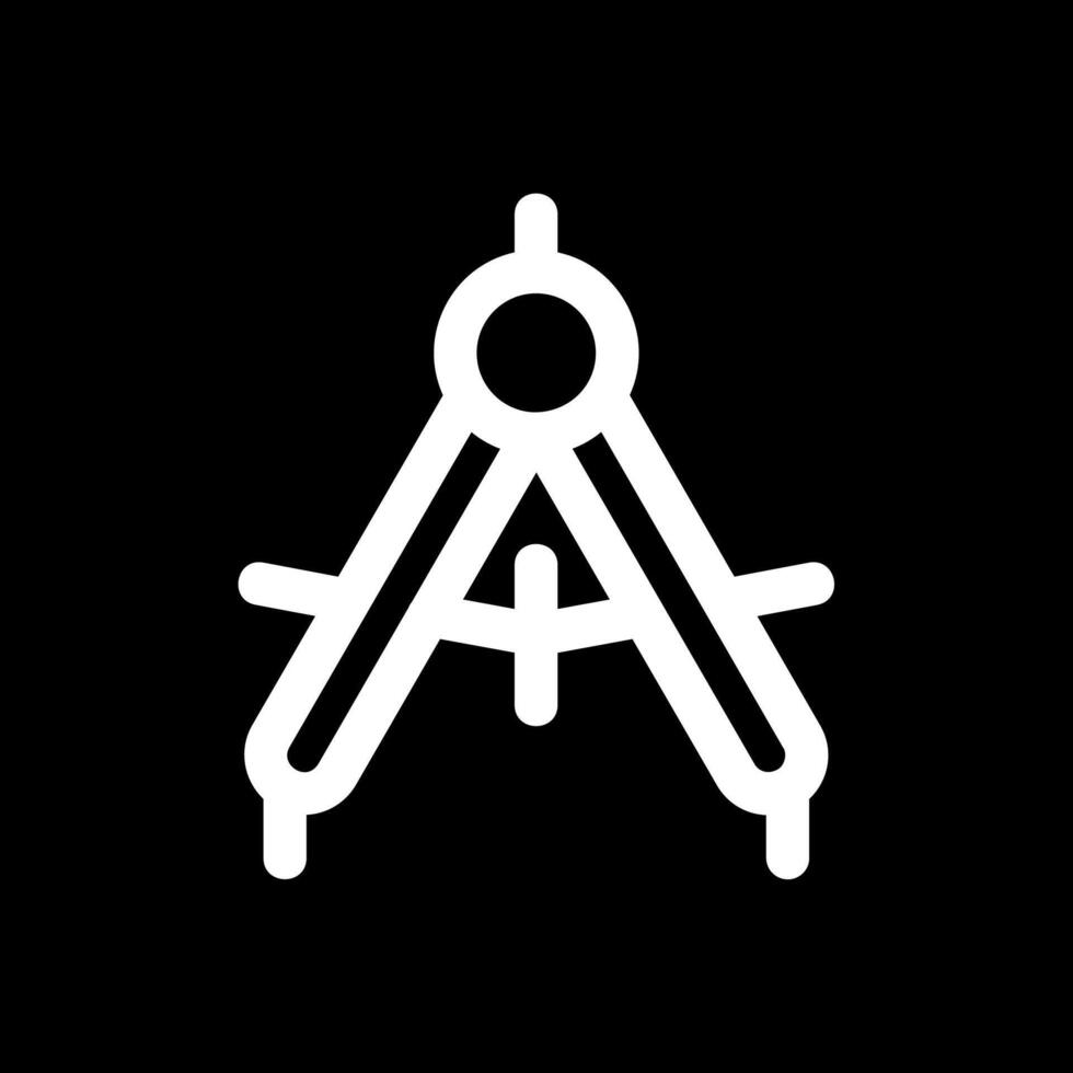 Drawing compass Line Inverted Icon vector
