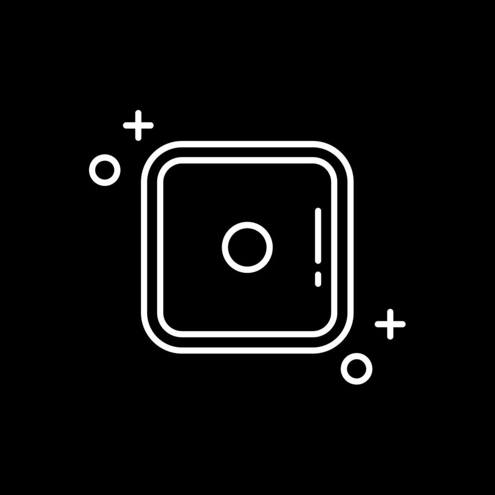 Dice one Line Inverted Icon vector