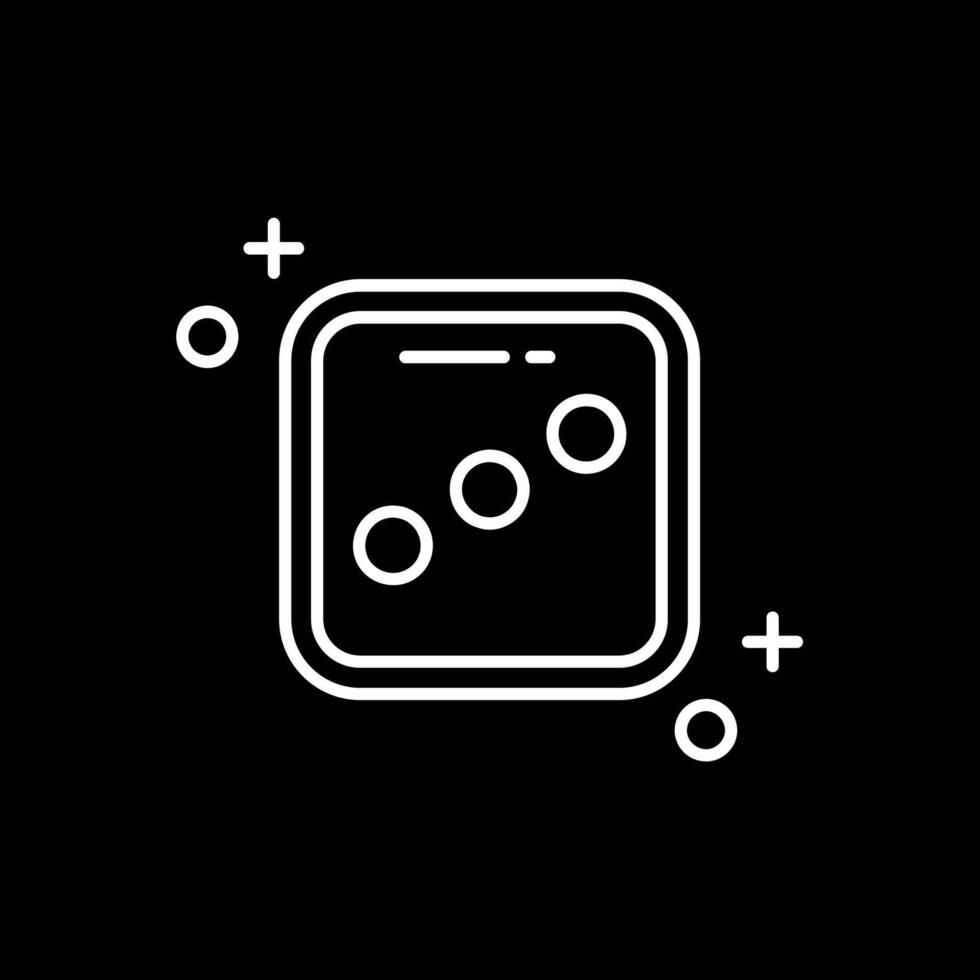 Dice three Line Inverted Icon vector