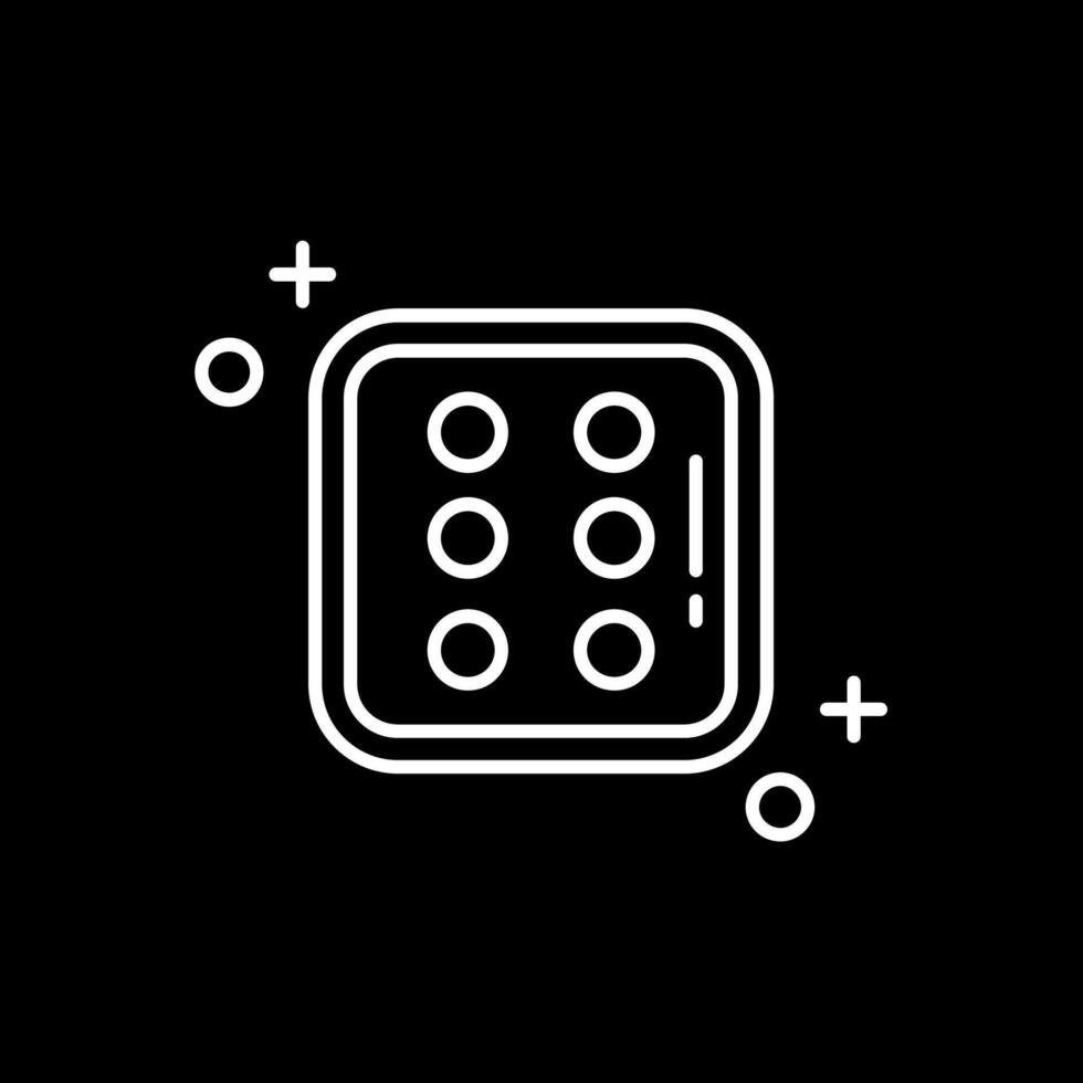 Dice six Line Inverted Icon vector