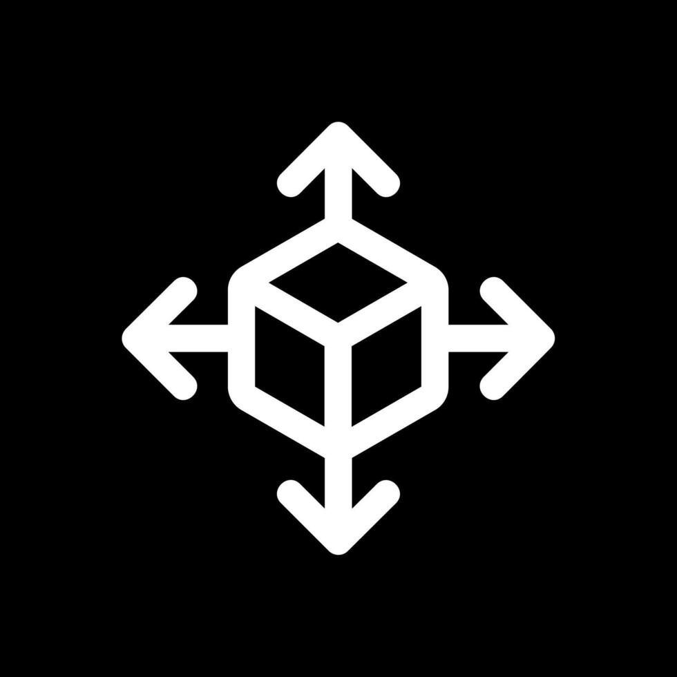 3d move Line Inverted Icon vector