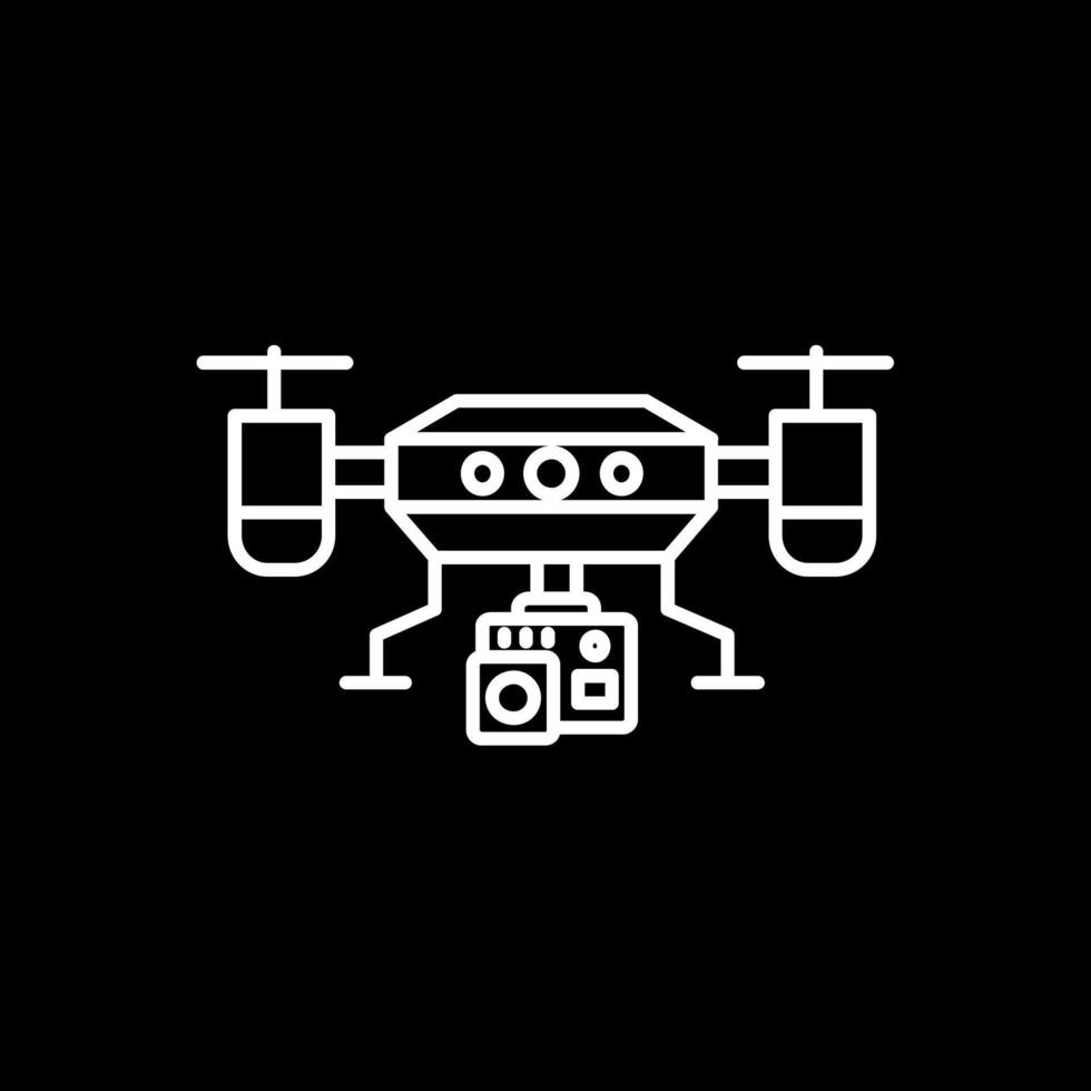 Camera drone Line Inverted Icon vector