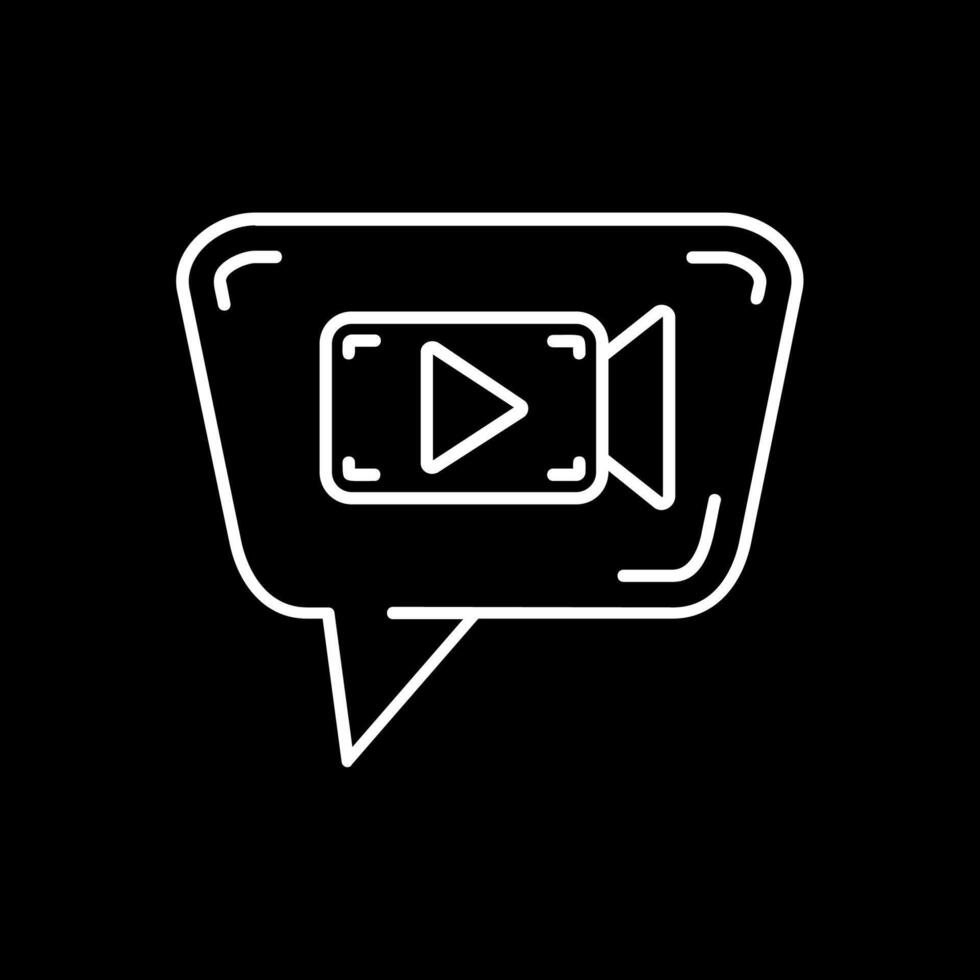 Video chat Line Inverted Icon vector