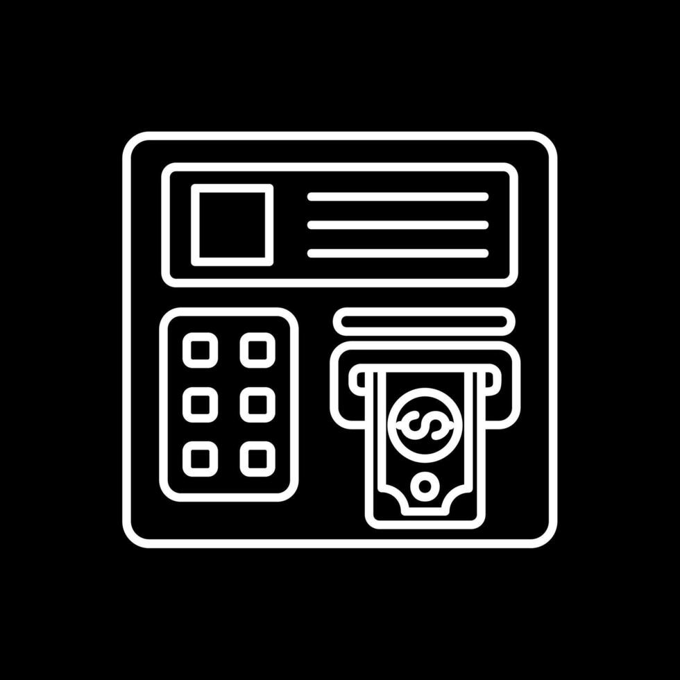 Atm machine Line Inverted Icon vector