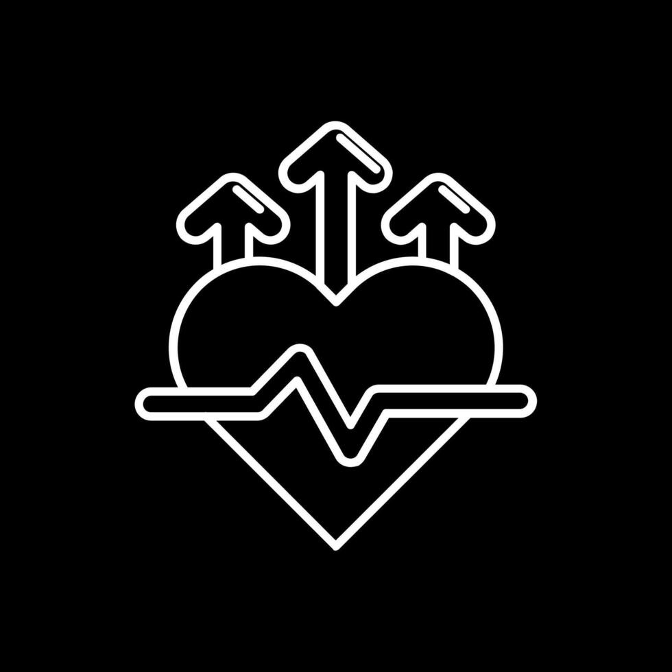 Heart rate Line Inverted Icon vector