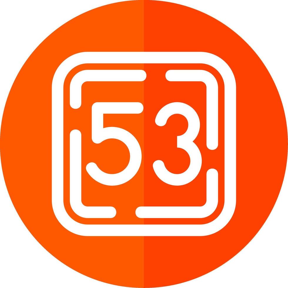 Fifty Three Line Red Circle Icon vector