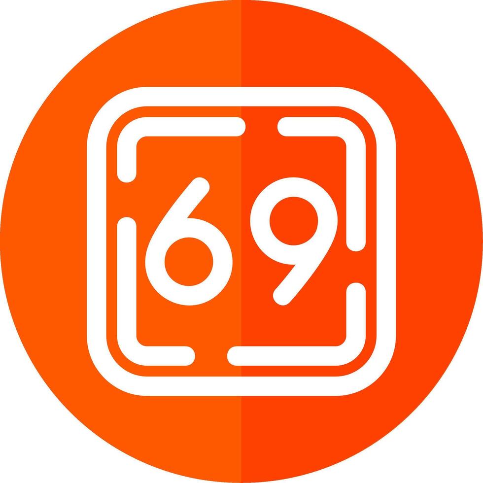 Sixty Nine Line Red Circle Icon vector