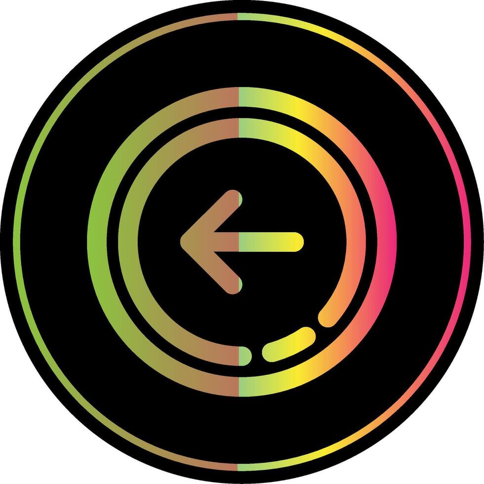 Left arrow Line Gradient Due Color Icon vector