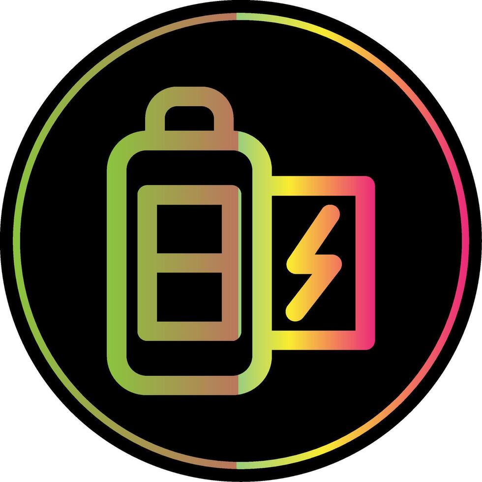 Battery half Line Gradient Due Color Icon vector