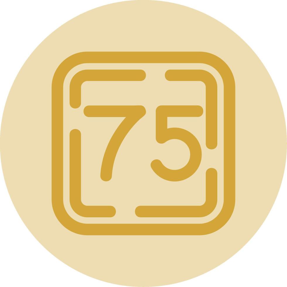 Seventy Five Line Yellow Circle Icon vector