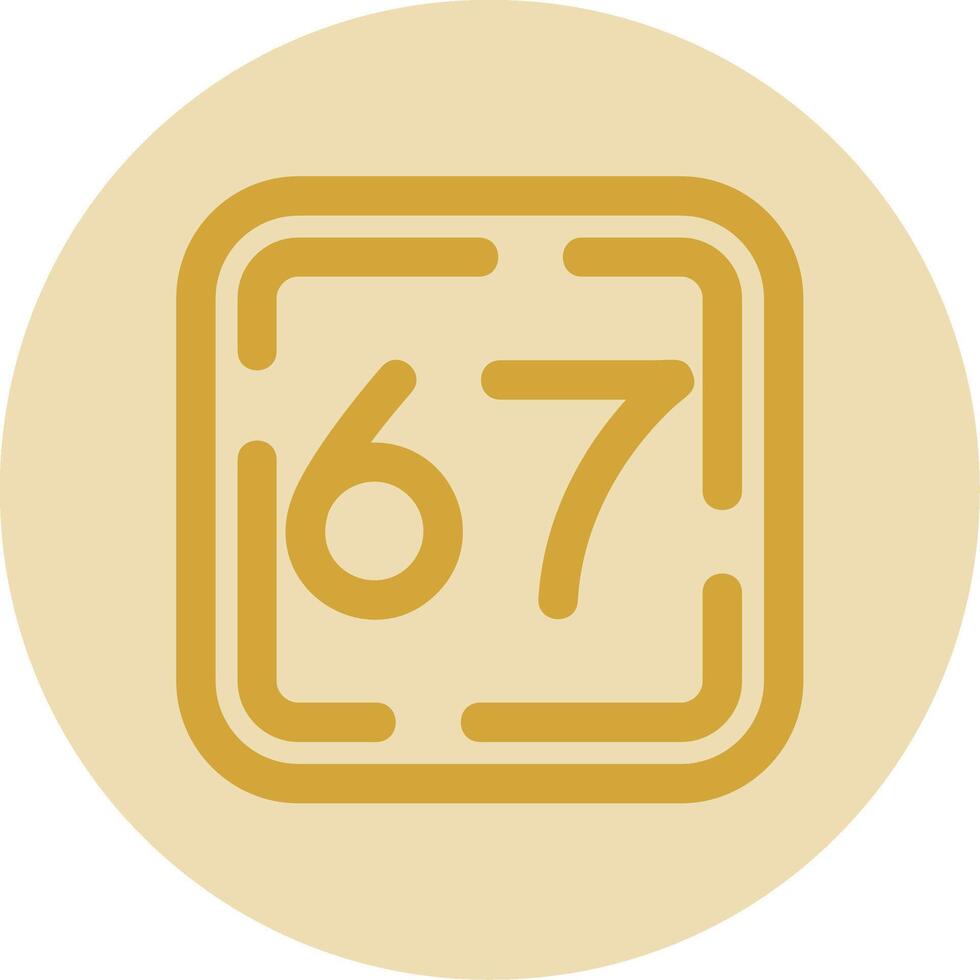 Sixty Seven Line Yellow Circle Icon vector