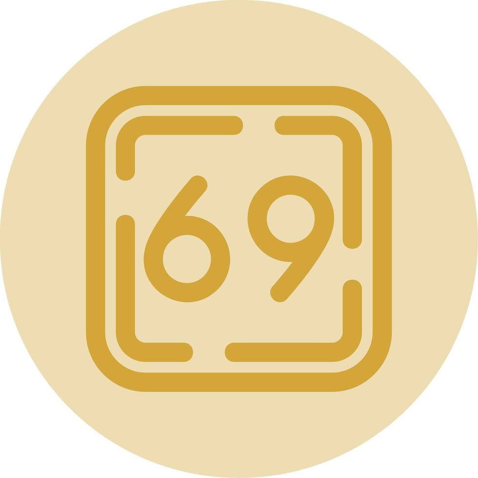 Sixty Nine Line Yellow Circle Icon vector