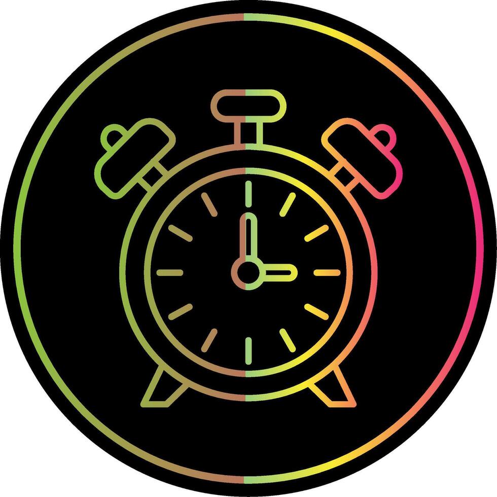 alarma reloj línea degradado debido color icono vector