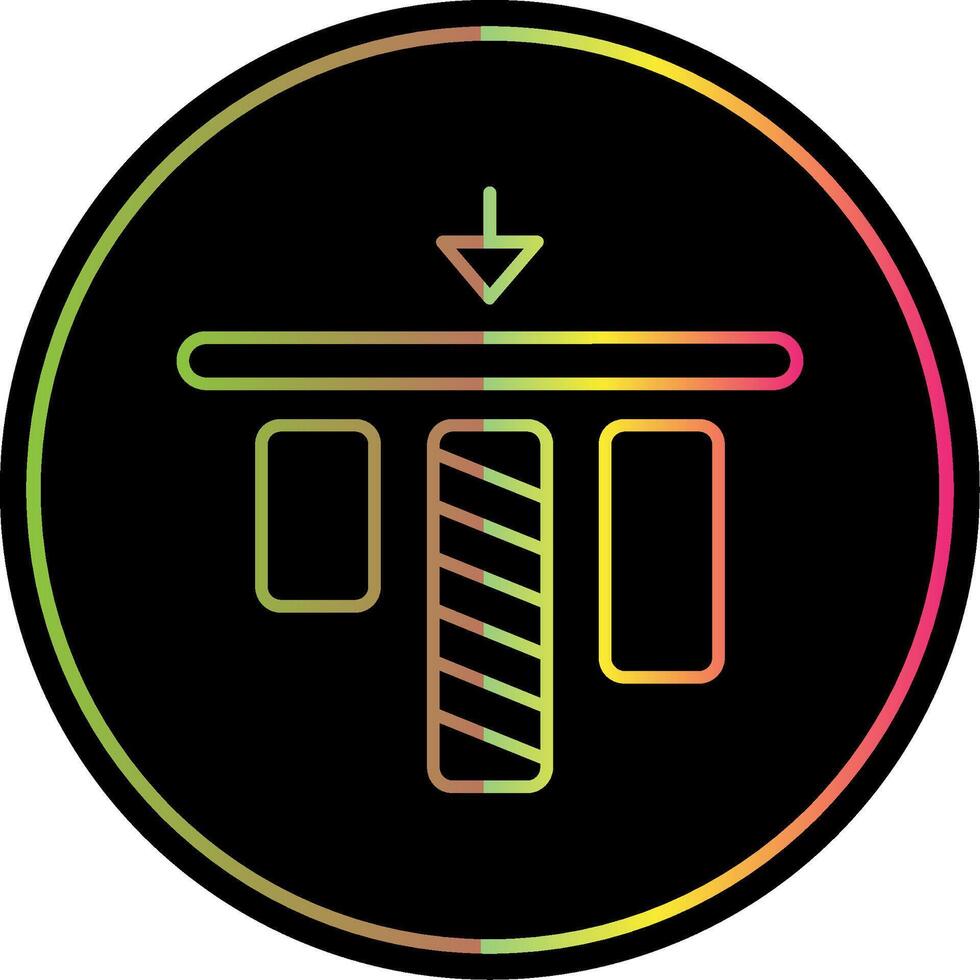Top alignment Line Gradient Due Color Icon vector