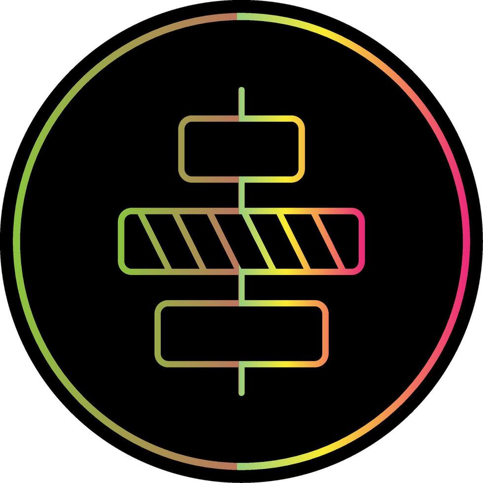 Center alignment Line Gradient Due Color Icon vector