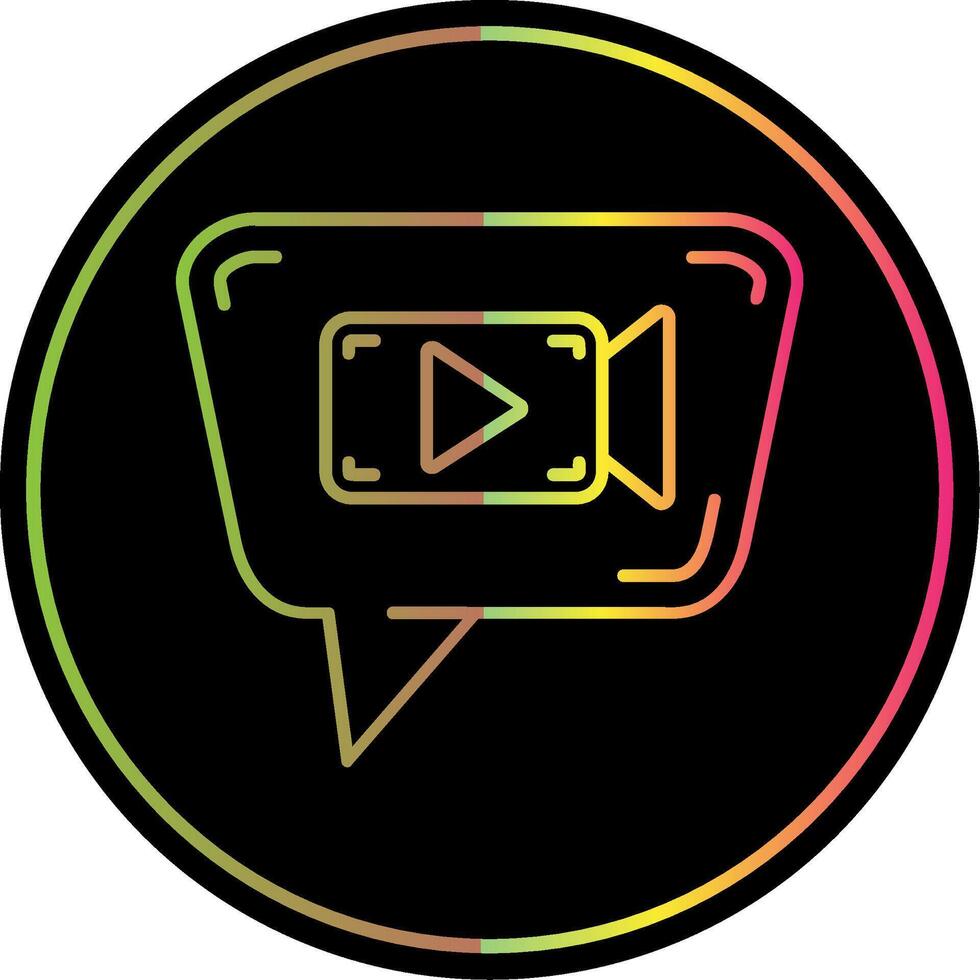 vídeo charla línea degradado debido color icono vector