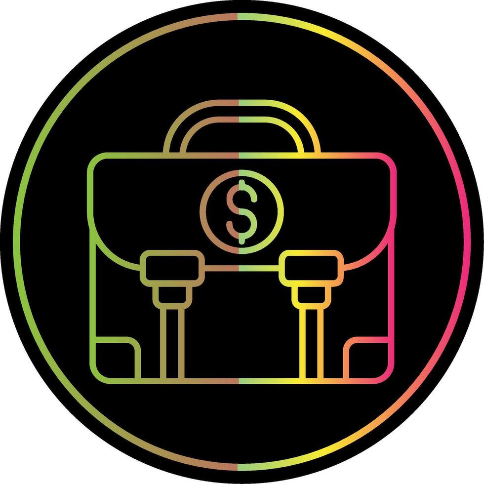 dinero bolso línea degradado debido color icono vector