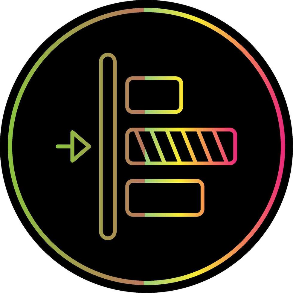 Left alignment Line Gradient Due Color Icon vector