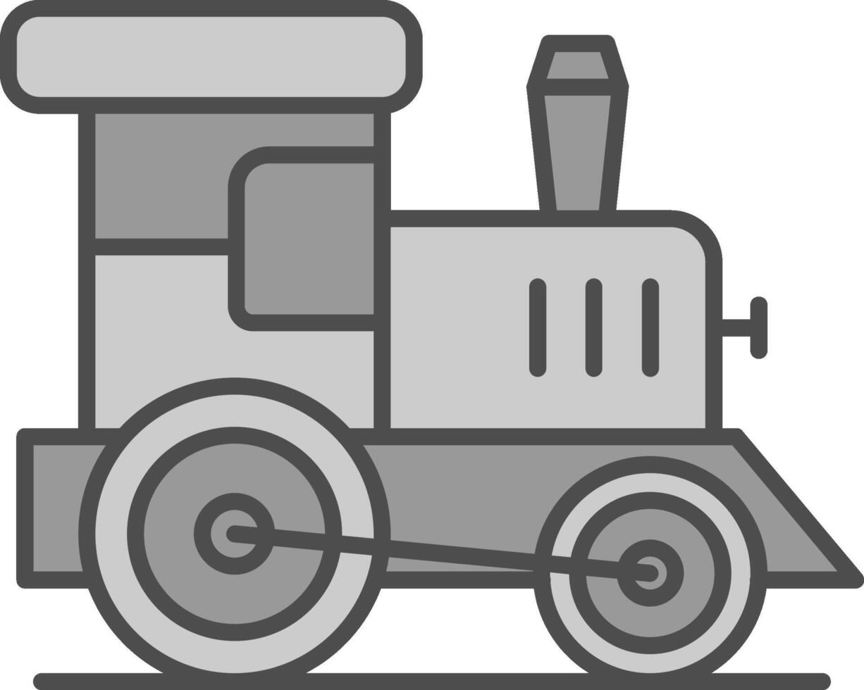 Toy train Line Filled Greyscale Icon vector